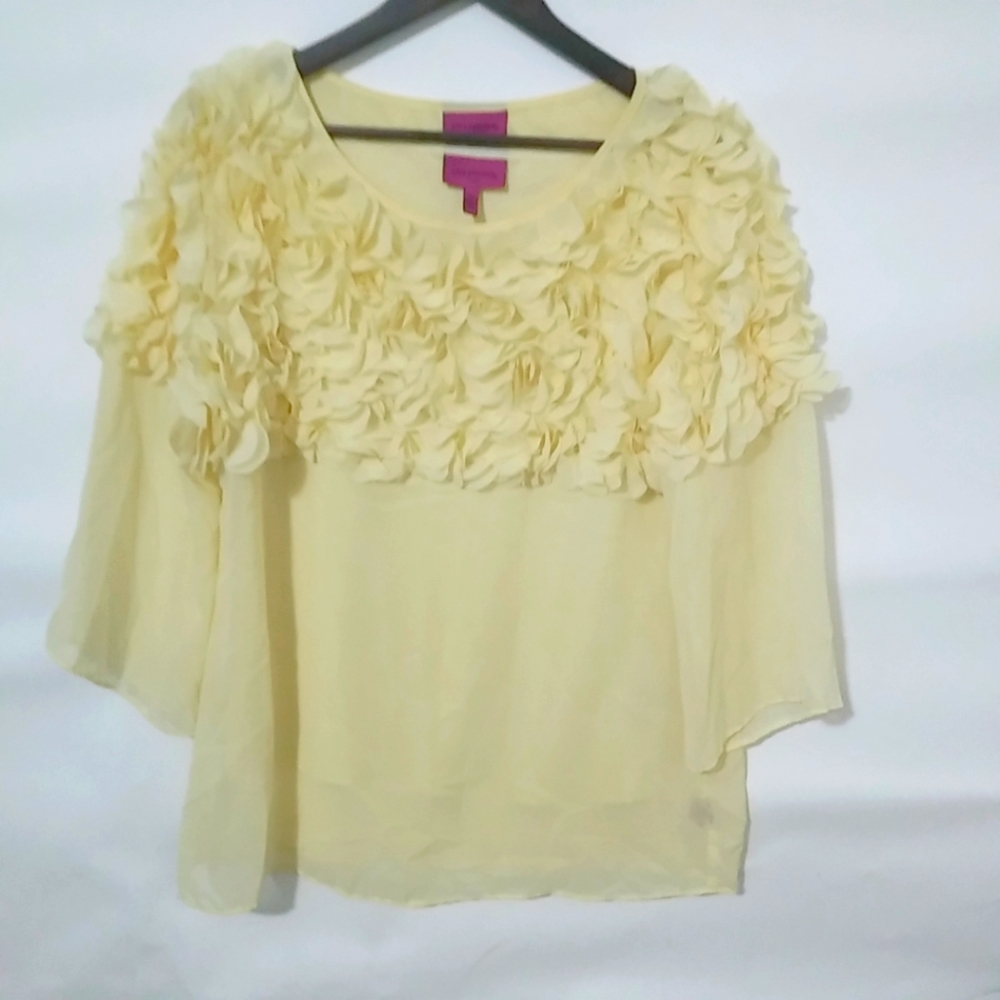Anthony Studio 10 Butter Yellow Frill Tank Overtop Set